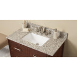 37 in. W Granite Single Vanity Top in Blanco Perla with White Sink - Super Arbor