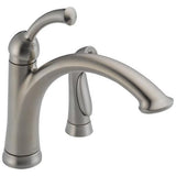 Delta Lewiston Stainless 1-Handle Deck-Mount High-Arc Handle Kitchen Faucet (Deck Plate Included)