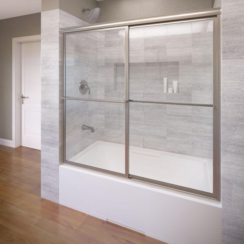Deluxe 56 in. x 56 in. Framed Sliding Tub Door in Oil Rubbed Bronze - Super Arbor