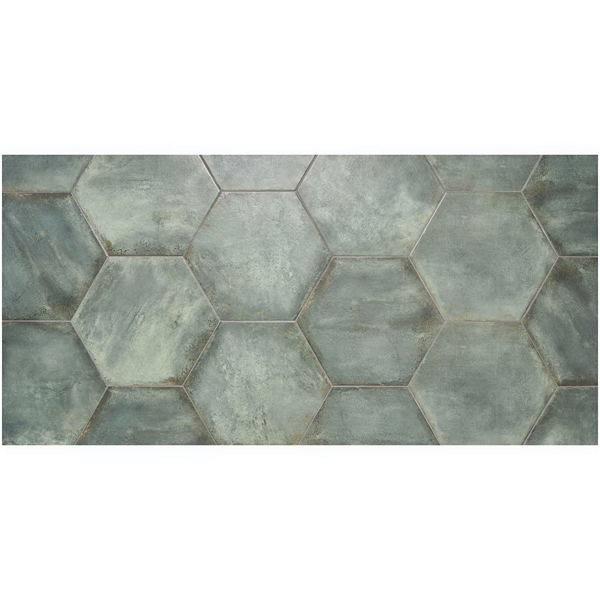 Angela Harris Flatiron Aquamarine 20" Hexagon Matte Porcelain Tile