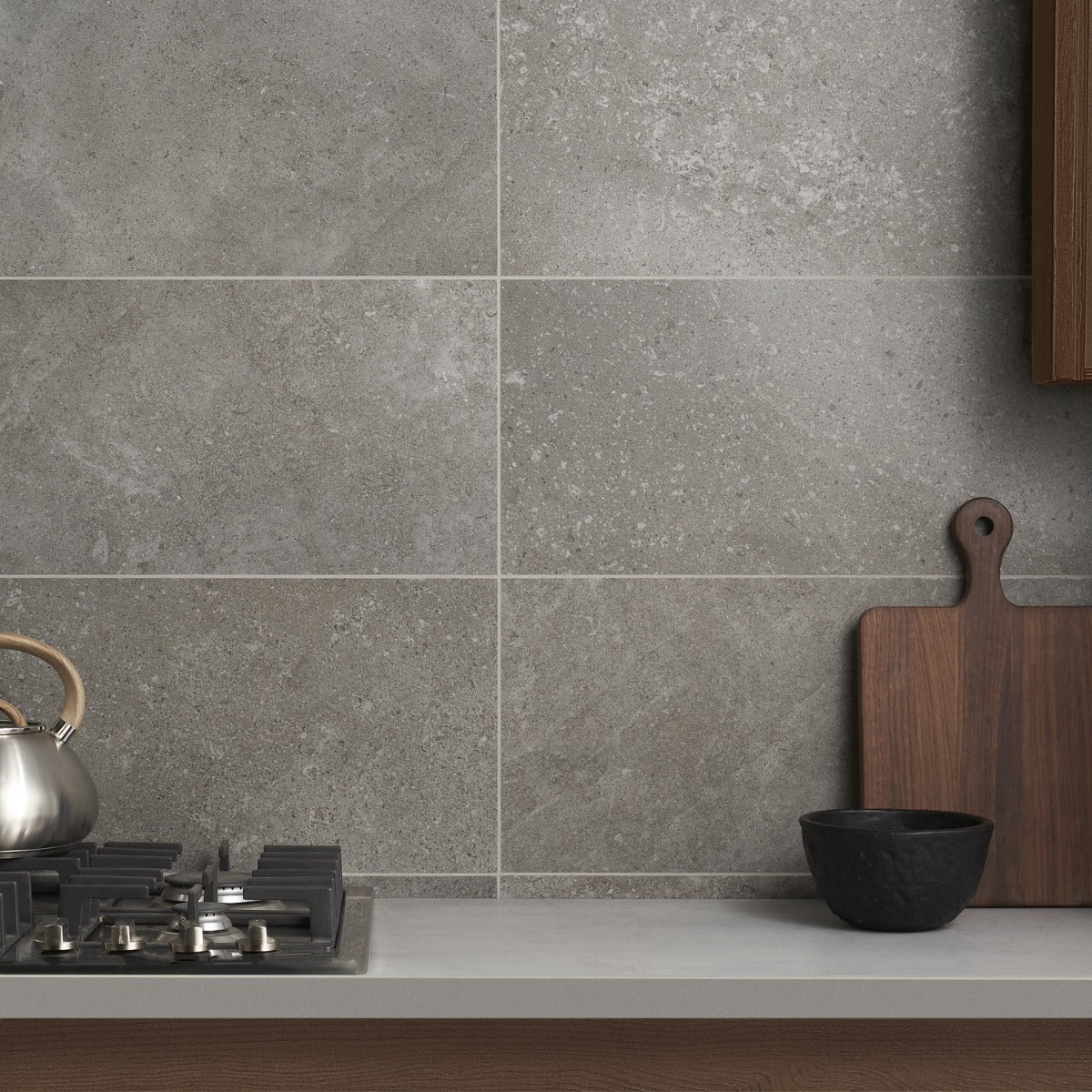 Lux Tile New Rock Fossil Dark Gray 12x24 Matte Porcelain Tile