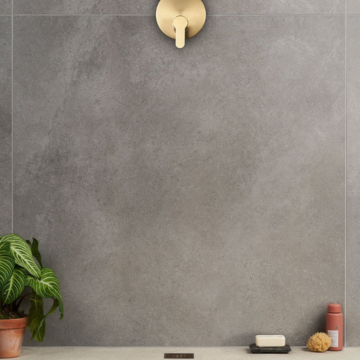 Lux Tile New Rock Fossil Dark Gray 48x48 Matte Porcelain Tile