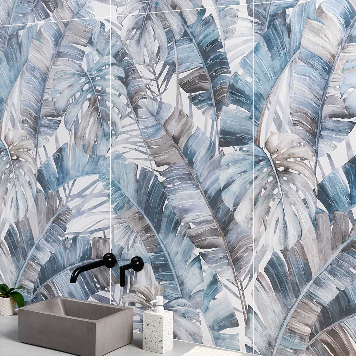 Monet Rain Forest Blue 24x48 Matte Porcelain Wall Tile - Lux Tile