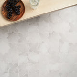 Parma White Matte Star and Cross 6" Terracotta Look Porcelain Tile