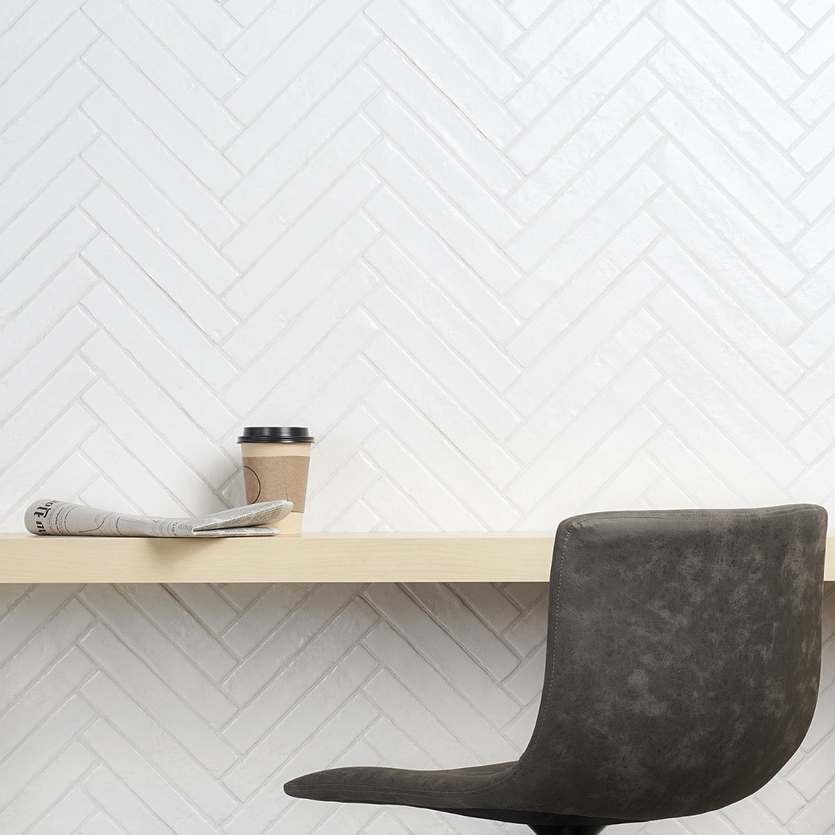 Wabi Sabi Snow White 1.5x9 Matte Ceramic Tile - Lux Tile