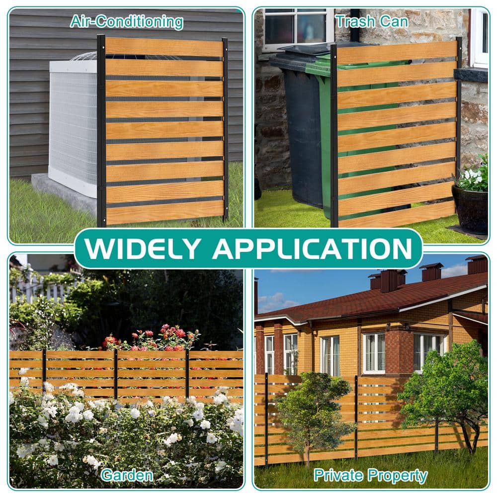 BOZTIY Air Conditioner Fence 1-Panel Equipment Fence 38 in. W x 60 in. H Privacy Fence w/ Metal Stakes Suitable for Lawn Chair