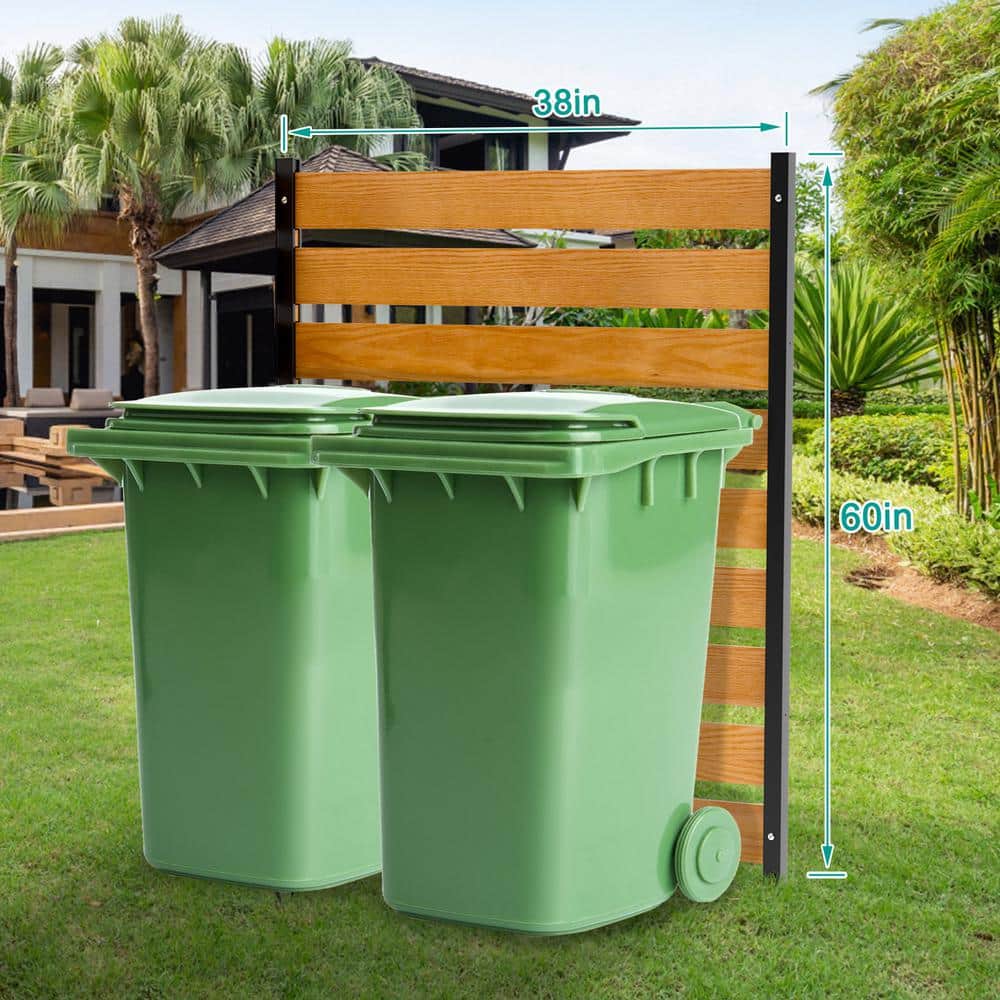 BOZTIY Air Conditioner Fence 1-Panel Equipment Fence 38 in. W x 60 in. H Privacy Fence w/ Metal Stakes Suitable for Lawn Chair