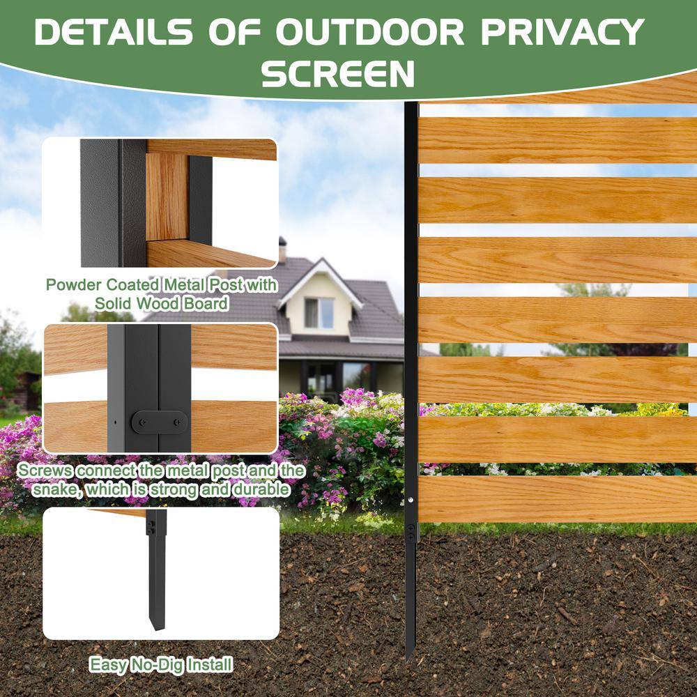 BOZTIY Air Conditioner Fence 1-Panel Equipment Fence 38 in. W x 60 in. H Privacy Fence w/ Metal Stakes Suitable for Lawn Chair