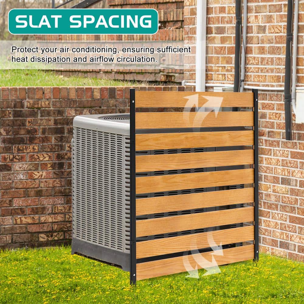 BOZTIY Air Conditioner Fence 1-Panel Equipment Fence 38 in. W x 60 in. H Privacy Fence w/ Metal Stakes Suitable for Lawn Chair