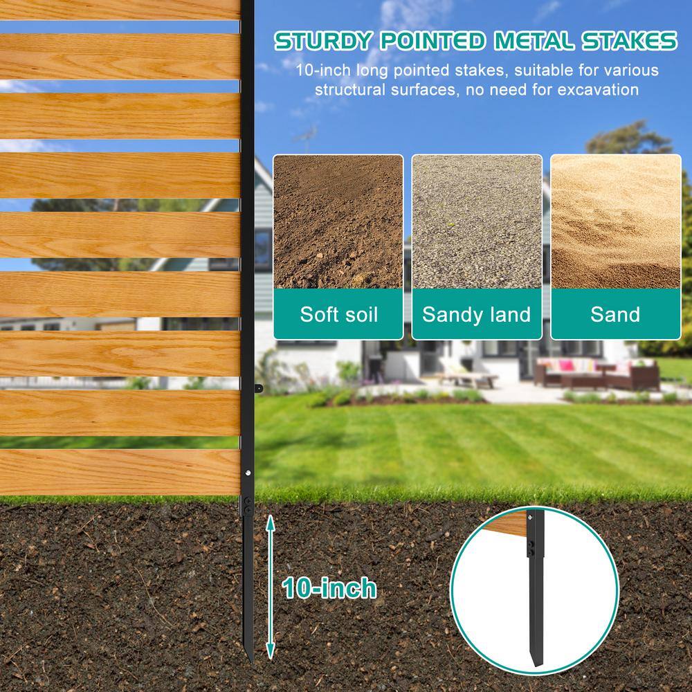 BOZTIY Air Conditioner Fence 1-Panel Equipment Fence 38 in. W x 60 in. H Privacy Fence w/ Metal Stakes Suitable for Lawn Chair