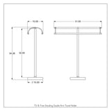 Allied Brass Free Standing Double Arm Towel Holder in Polished Nickel