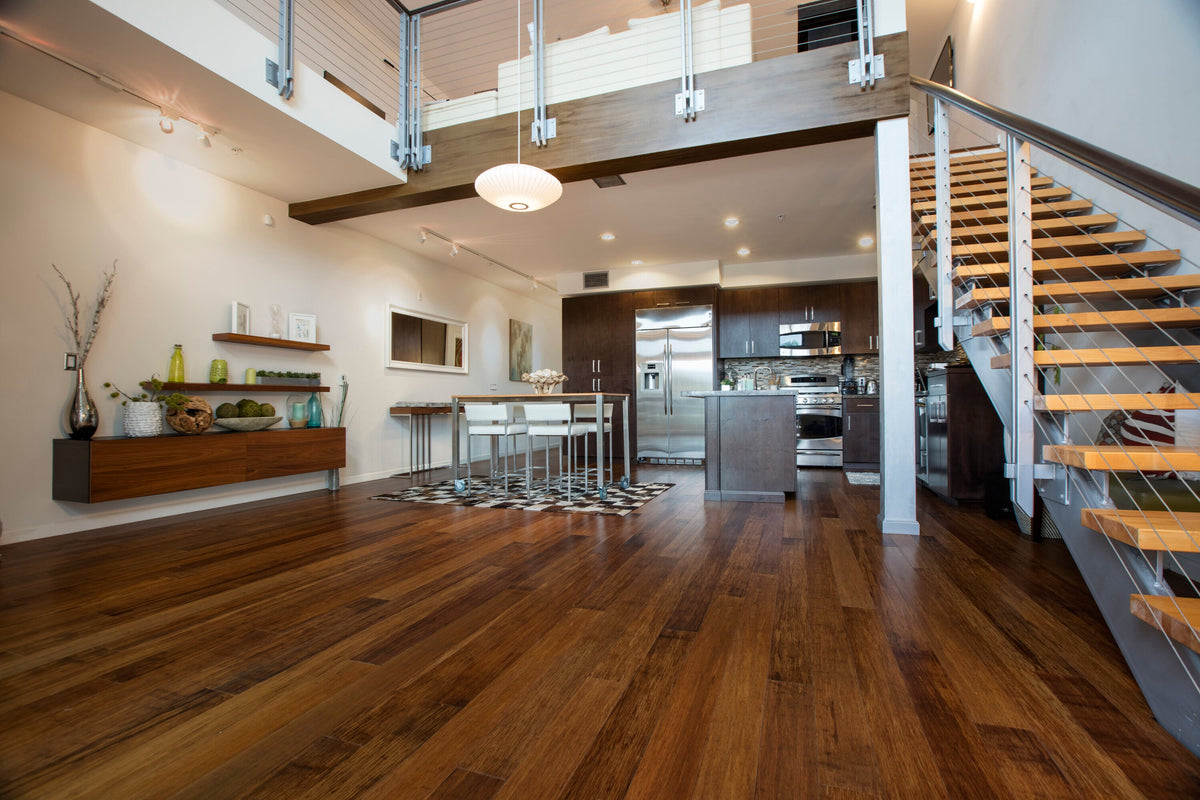 Cali Bamboo Fossilized Prefinished Java Bamboo Smooth/Traditional Locking Hardwood Flooring Sample