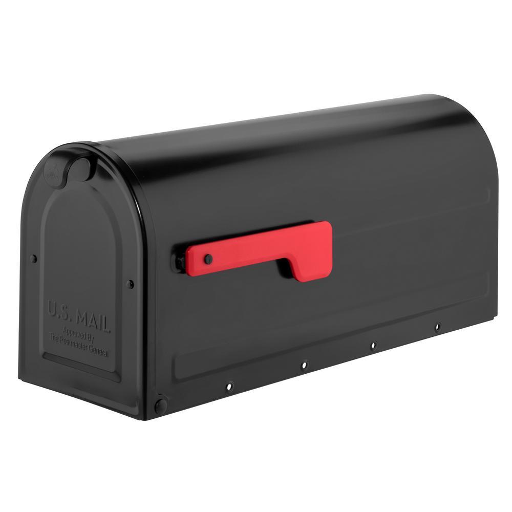 MB1 Post Mount Mailbox Red with Silver Flag - Super Arbor
