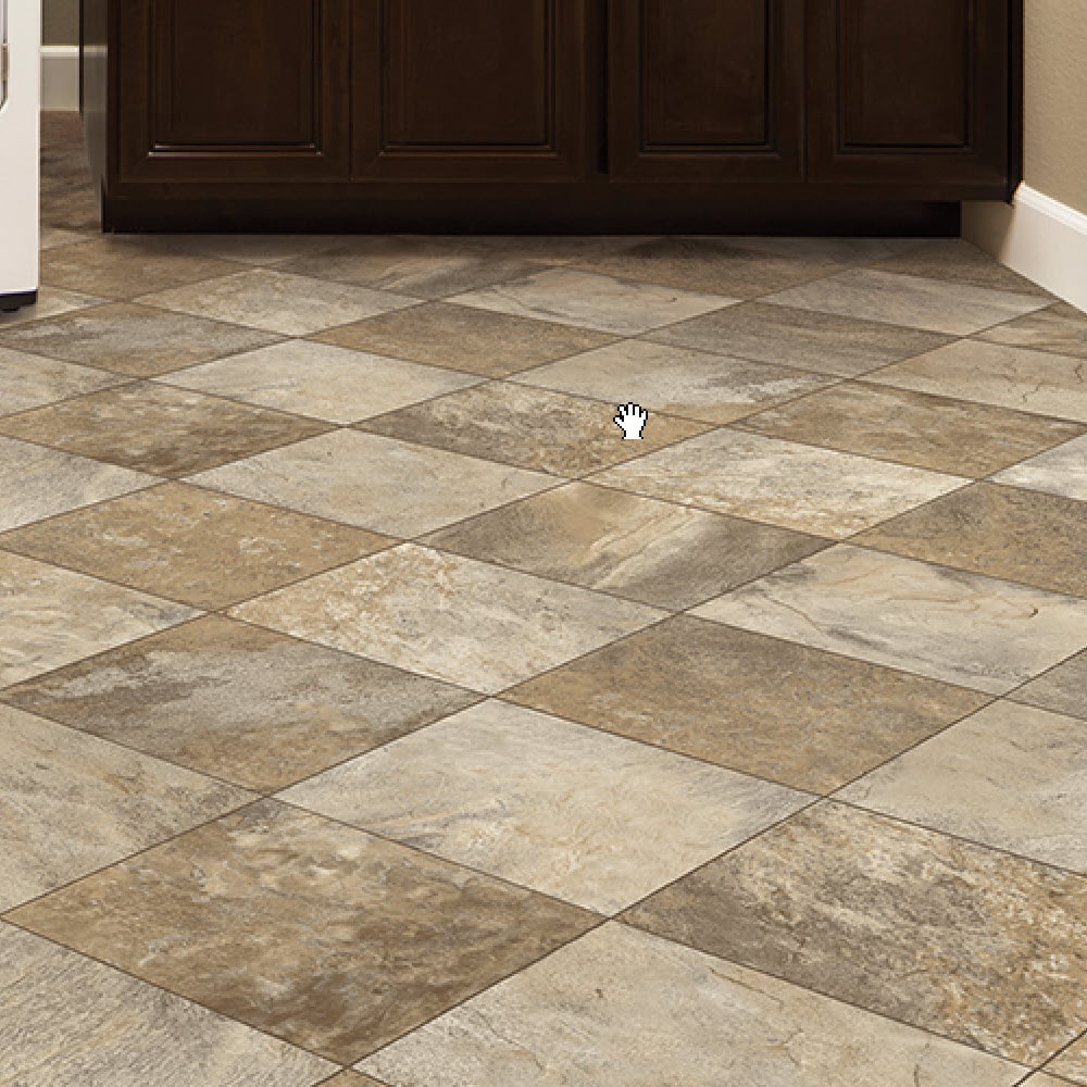 Congoleum AirStep Plus Crossing 12-ft W x Cut-to-Length Intersection Stone Look Low-Gloss Finish Sheet Vinyl