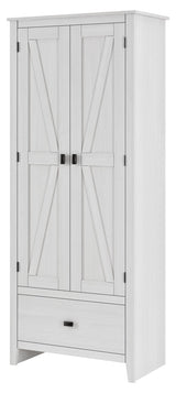 Ameriwood Home Winthrop 29.7-in x 71.9-in H Wood Composite Ivory Pine Freestanding or Wall-mount Utility Storage Cabinet