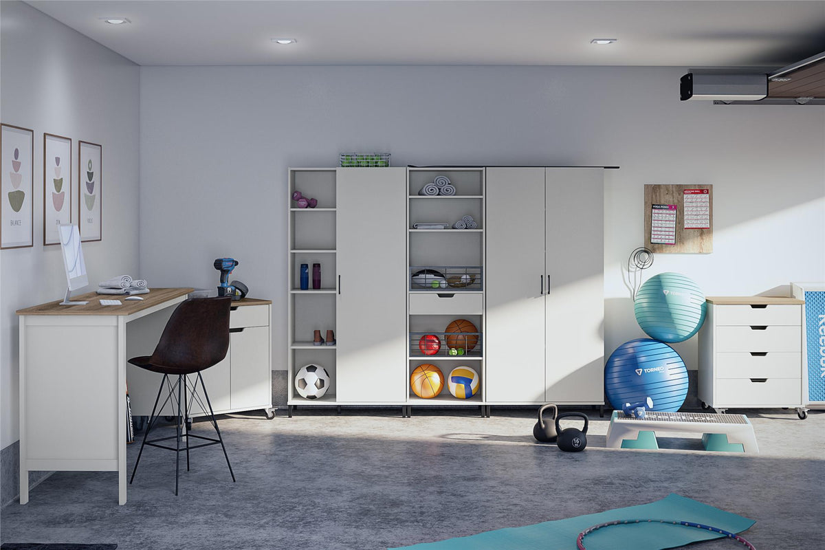 Ameriwood Home Versa 23.7-in W x 75.2-in H Particleboard White Freestanding Utility Storage Cabinet