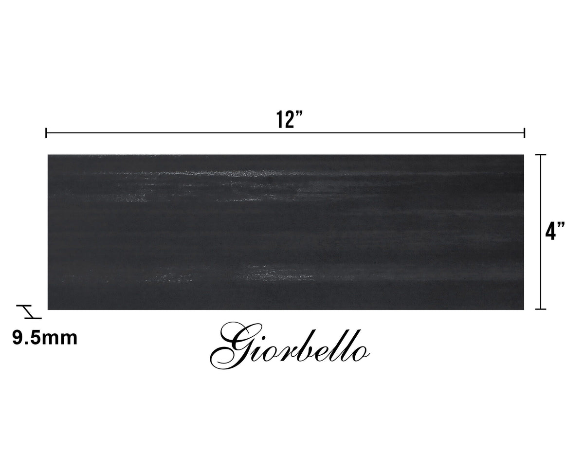 Giorbello Spazio Lazer Black 4-in x 12-in Matte Porcelain Floor and Wall Tile (8-sq. ft/ Carton)