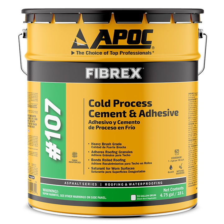 APOC FIBREX 107 Cold Process Cement & Adhesive, Black, 4.75-Gallon (608 fl oz)