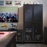 Ameriwood Home Sunset District 35.38-in W x 72.83-in H Steel Black Freestanding Utility Storage Cabinet