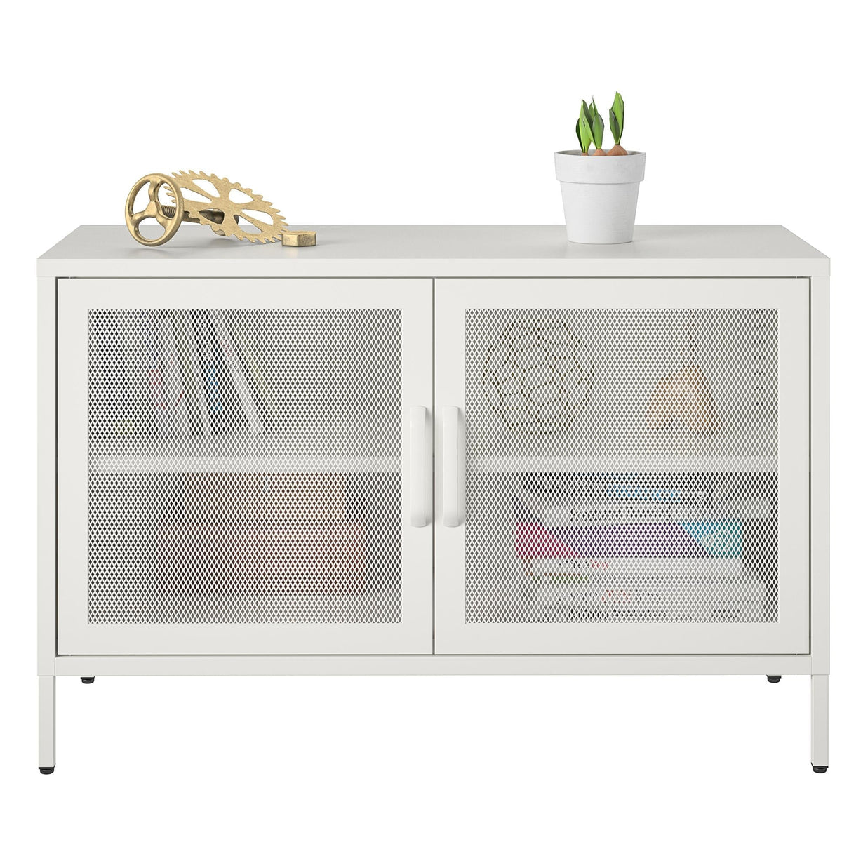 Ameriwood Home Sunset District 39.37-in W x 25.2-in H Steel White Freestanding Utility Storage Cabinet