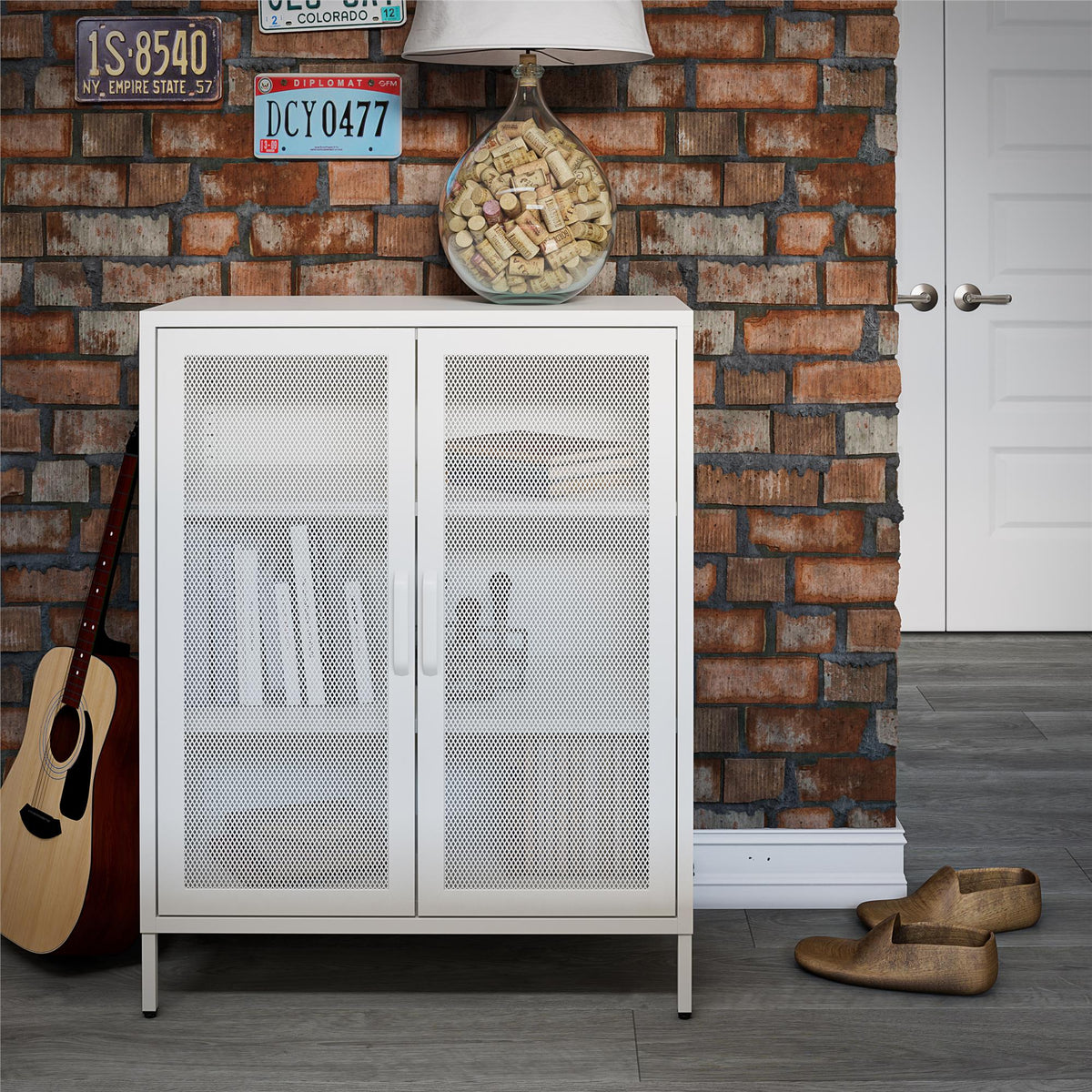 Ameriwood Home Sunset District 31.5-in W x 39.96-in H Steel White Freestanding Utility Storage Cabinet