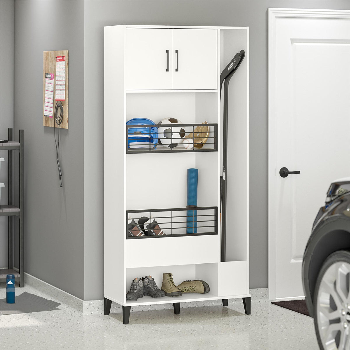 Ameriwood Home Amplus 35.67-in W x 76.65-in H Particleboard White Stipple Freestanding Utility Storage Cabinet