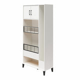 Ameriwood Home Amplus 35.67-in W x 76.65-in H Particleboard White Stipple Freestanding Utility Storage Cabinet