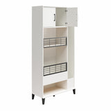 Ameriwood Home Amplus 35.67-in W x 76.65-in H Particleboard White Stipple Freestanding Utility Storage Cabinet