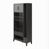 Ameriwood Home Amplus 35.67-in W x 76.65-in H Particleboard Graphite Freestanding Utility Storage Cabinet