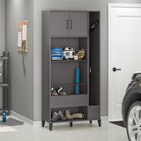 Ameriwood Home Amplus 35.67-in W x 76.65-in H Particleboard Graphite Freestanding Utility Storage Cabinet