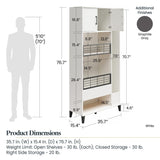 Ameriwood Home Amplus 35.67-in W x 76.65-in H Particleboard White Stipple Freestanding Utility Storage Cabinet