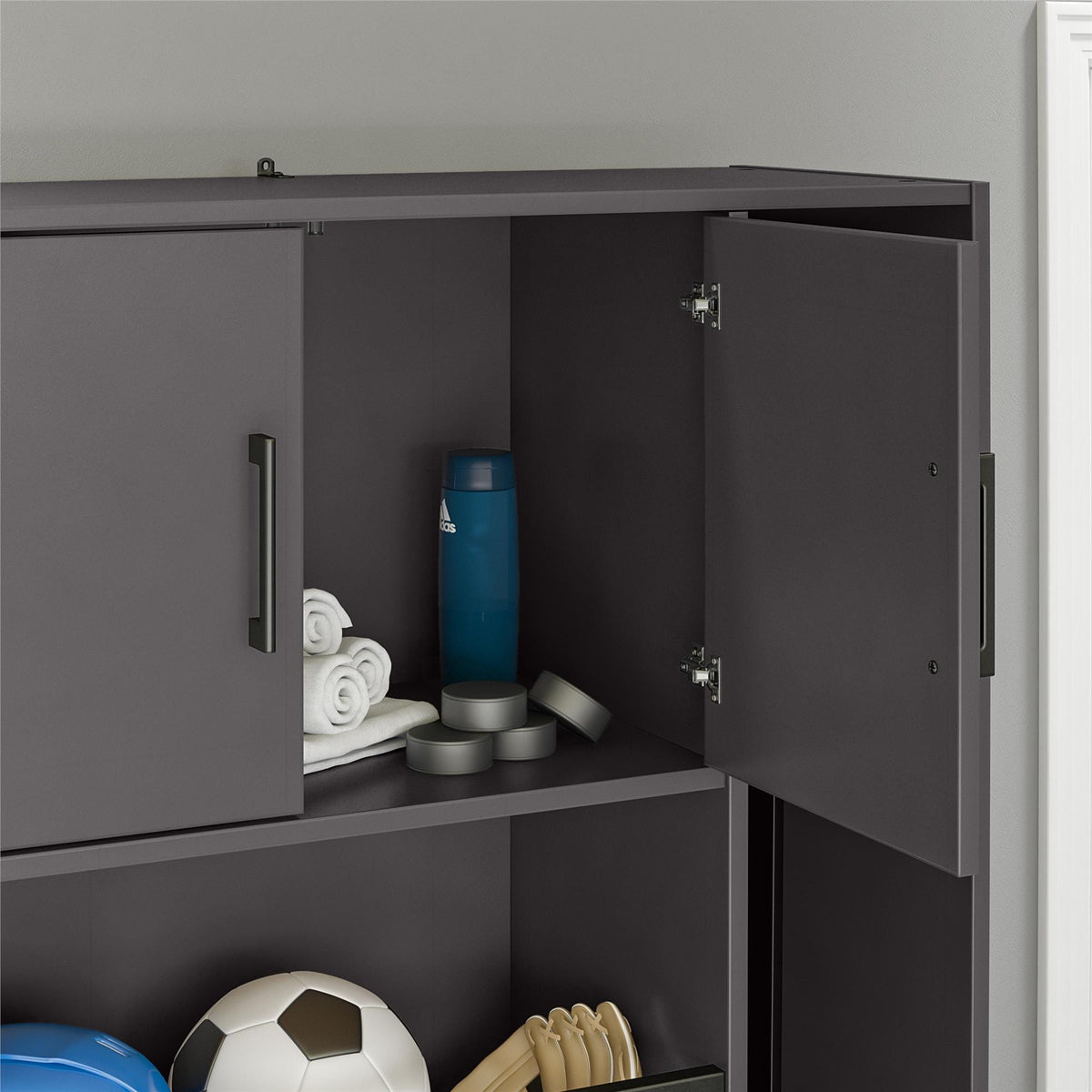 Ameriwood Home Amplus 35.67-in W x 76.65-in H Particleboard Graphite Freestanding Utility Storage Cabinet