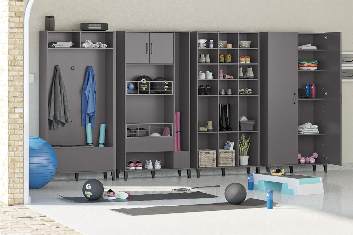 Ameriwood Home Amplus 35.67-in W x 76.65-in H Particleboard Graphite Freestanding Utility Storage Cabinet