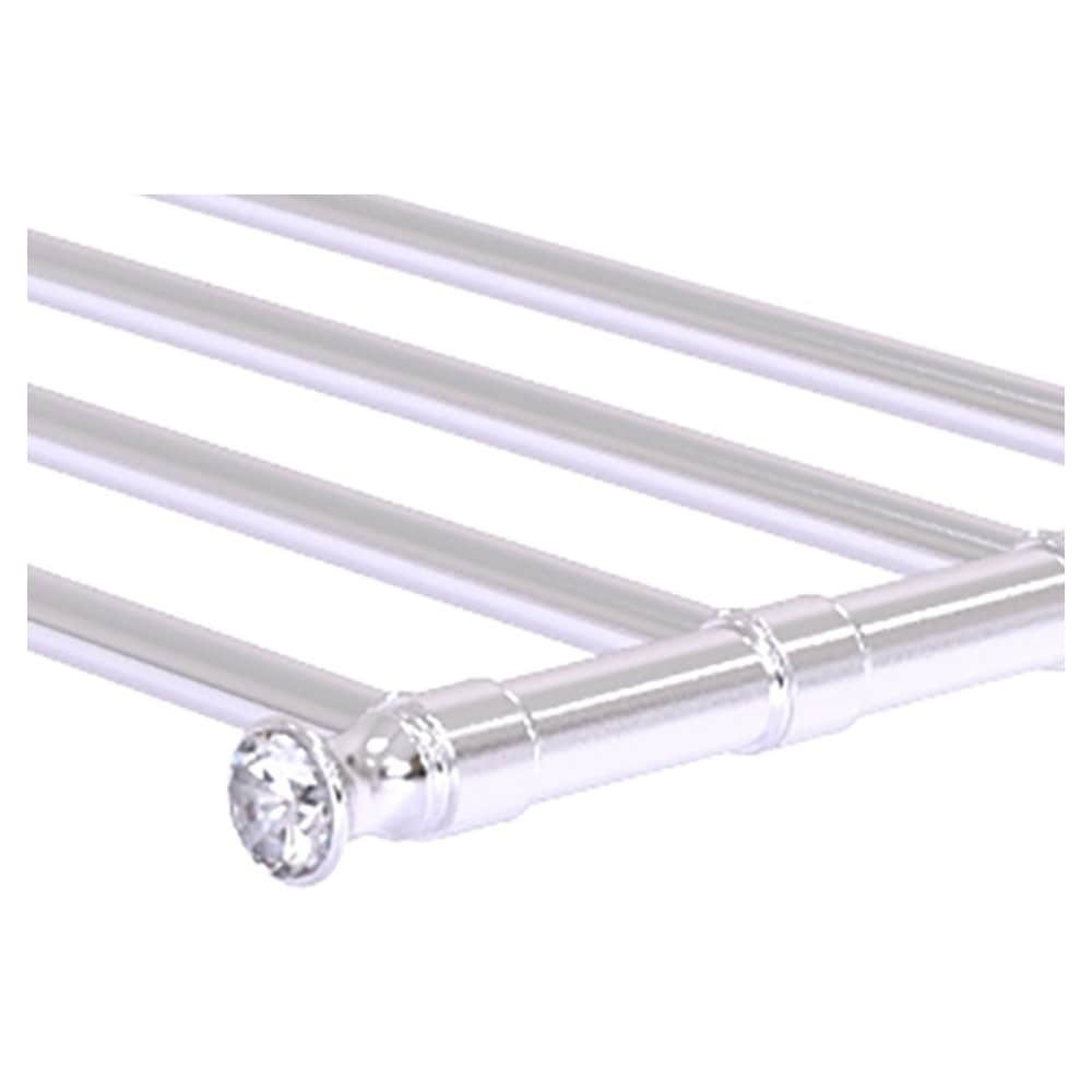 Allied Brass Carolina Crystal Collection 24-in Wall-Mount Towel Shelf, Satin Chrome