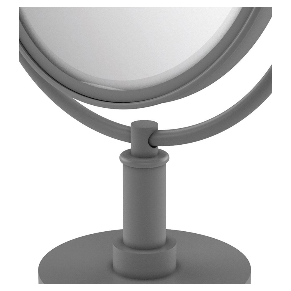 Allied Brass 8-in x 15-in Matte Gray Double-Sided Magnifying Countertop Vanity Mirror