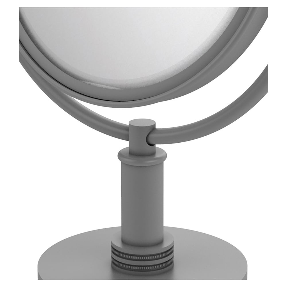 Allied Brass 8-in x 15-in Matte Gray Double-Sided Magnifying Countertop Vanity Mirror