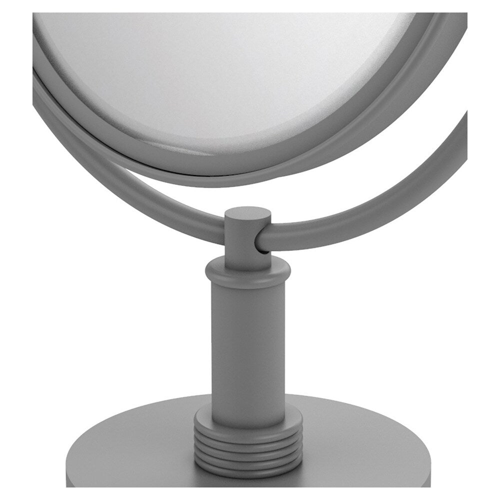Allied Brass 8-in x 15-in Matte Gray Double-Sided Magnifying Countertop Vanity Mirror