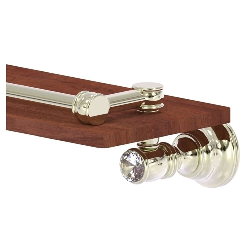 Allied Brass Carolina Crystal Polished Nickel 1-Tier Brass Wall Mount Bathroom Shelf, 22 x 5 in