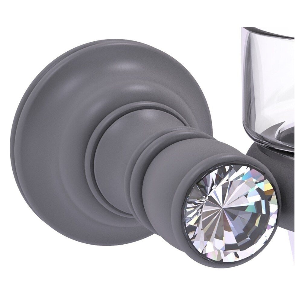 Allied Brass Carolina Crystal Matte Gray Brass Bath Accessory Set