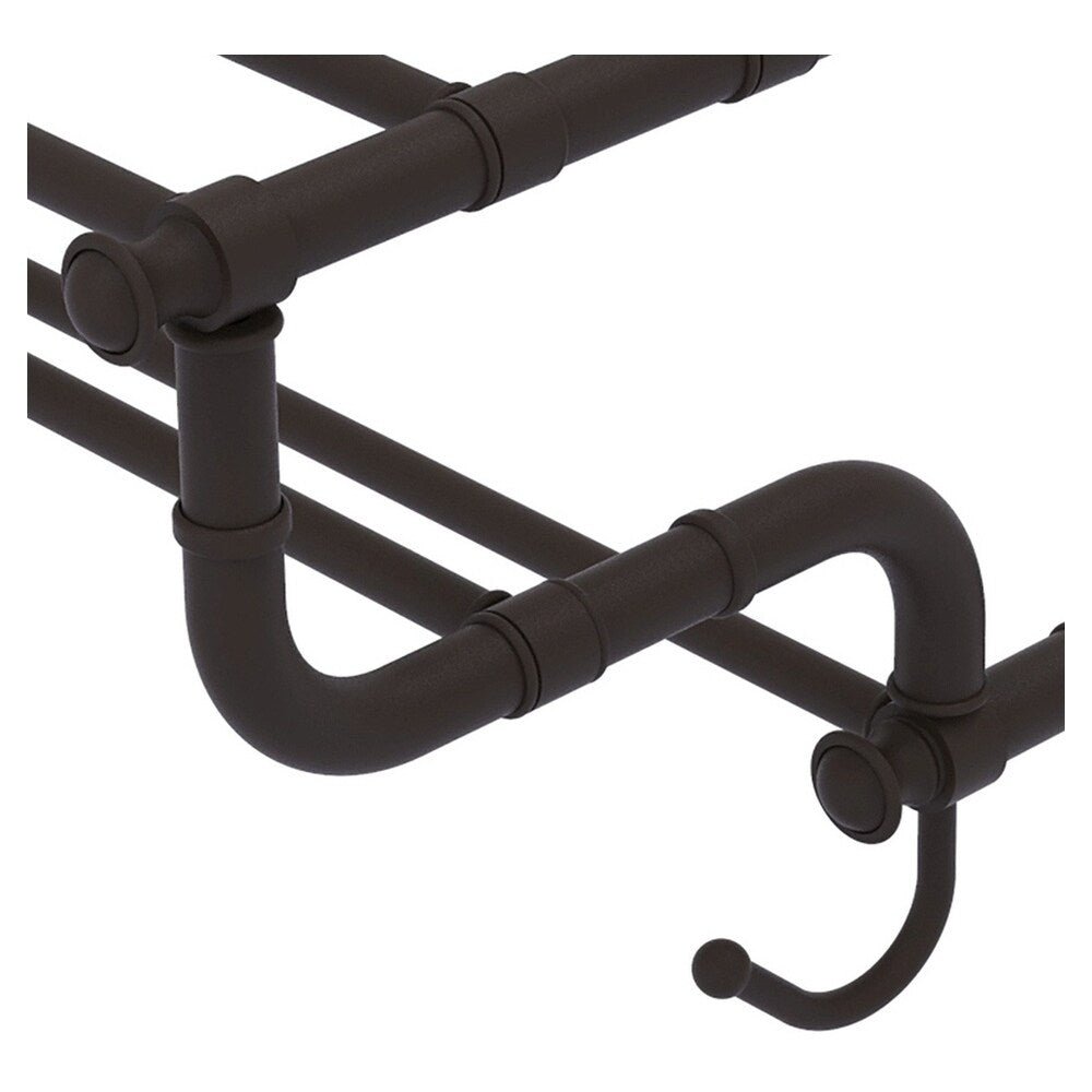 Allied Brass Carolina Collection 24-in Towel Shelf with Double Towel Bar in Oil Rubbed Bronze