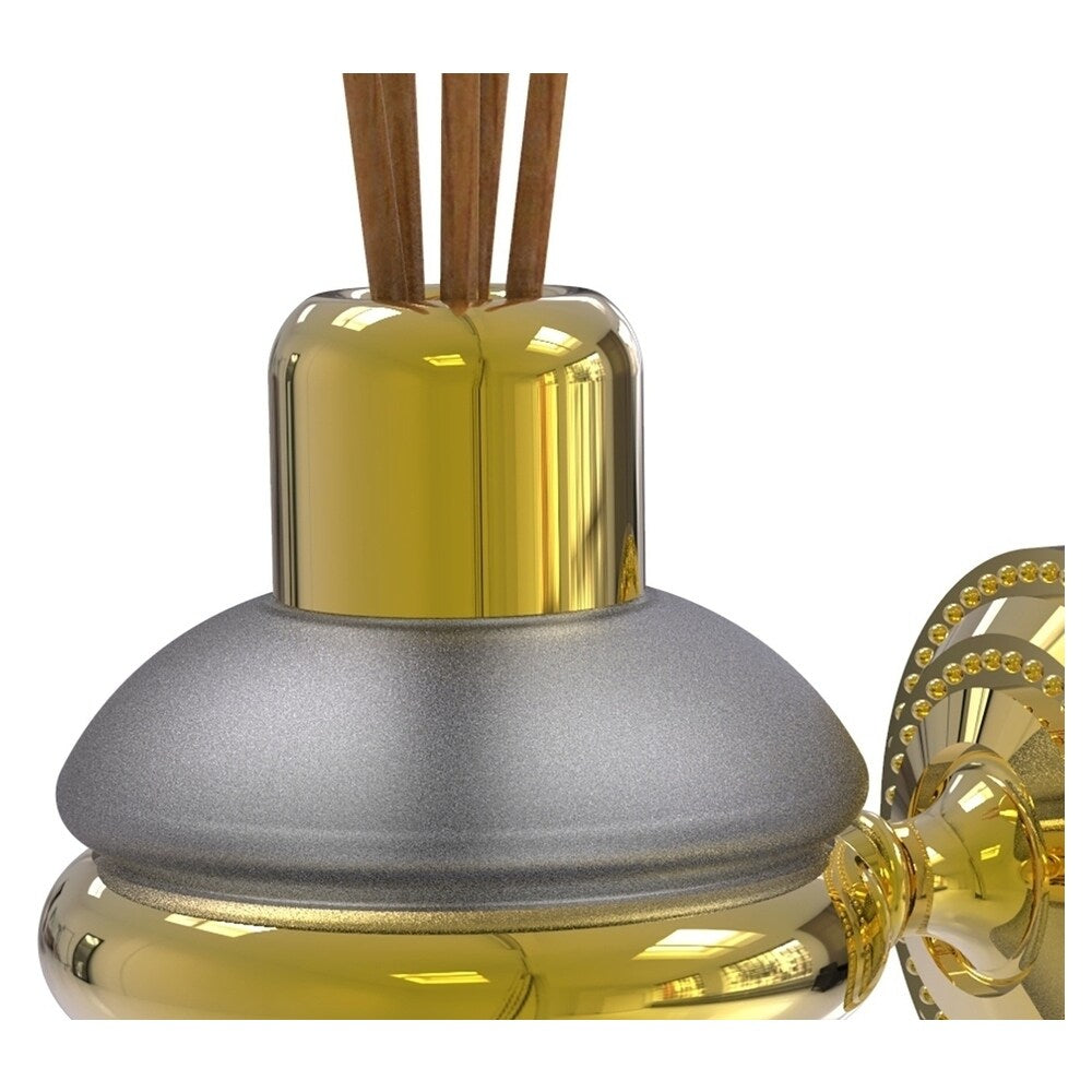 Allied Brass Dottingham Polished Brass Bath Accessory Set – Wall-Mounted Reed Diffuser Holder, 2-Piece