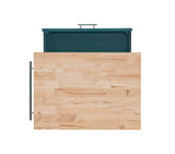 Powell Green Wood Base with Wood Butcher Block Top Rolling Kitchen Cart (28-in x 20.25-in x 33.5-in)