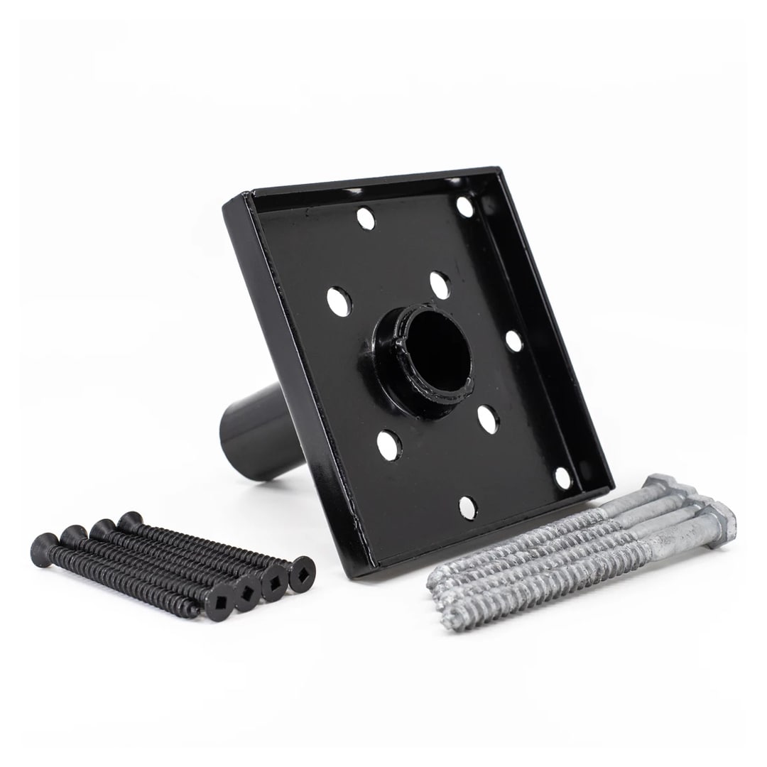 TITAN BUILDING PRODUCTS Titan Wood Post Anchor Kit - Black Painted Galvanized Steel Deck Post Stabilizer - Fits 5-1/2-in x 5-1/2-in Posts - Easy Installation