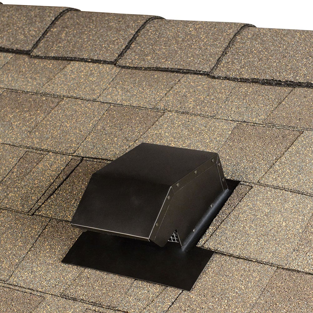 Master Flow Goose Neck 8-Inch Galvanized Steel Vent and Pipe Flashing, Black