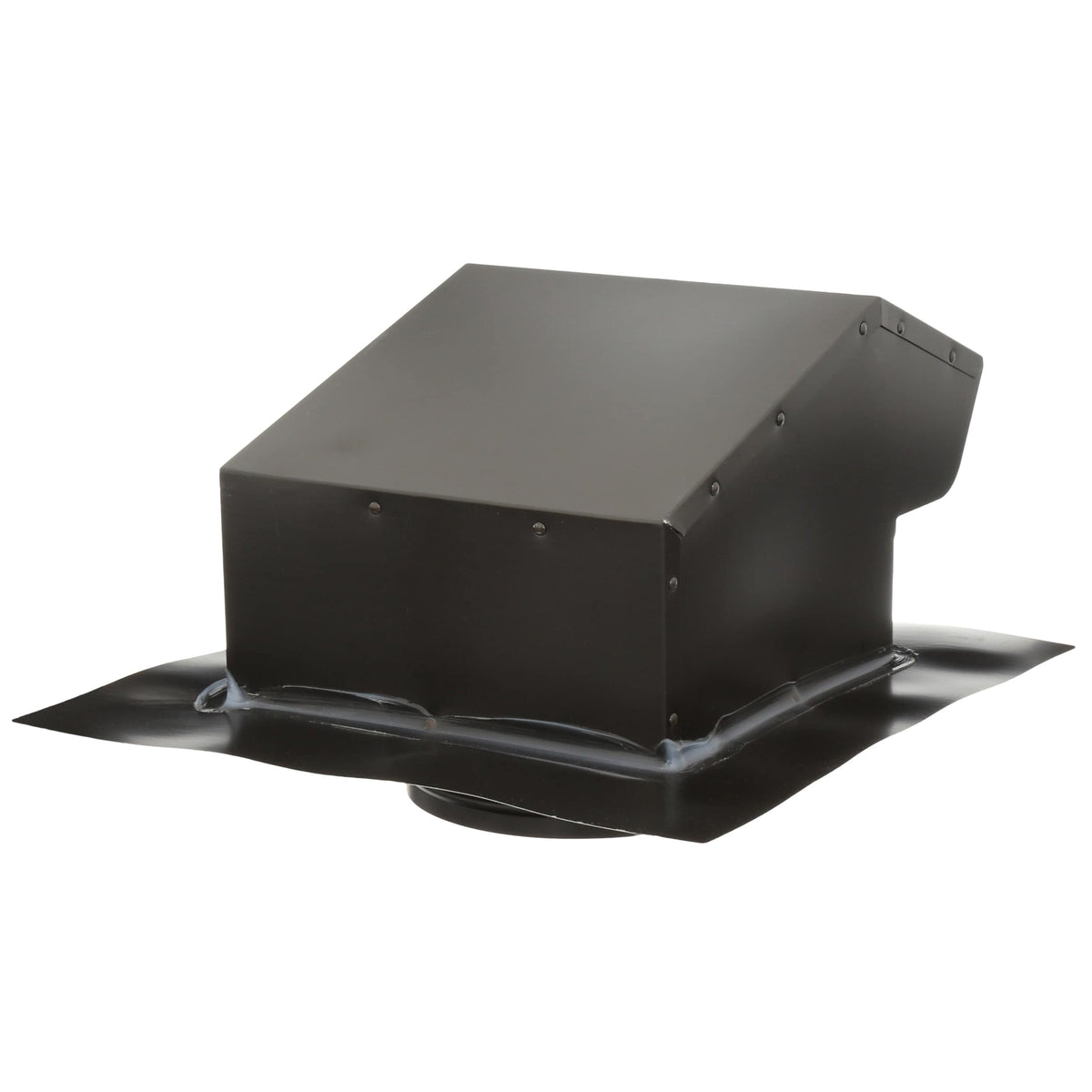 Master Flow Goose Neck 8-Inch Galvanized Steel Vent and Pipe Flashing, Black