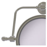 Allied Brass Retro Wave 7-in x 8-in Satin Nickel Double-Sided Magnifying Wall-Mounted Vanity Mirror