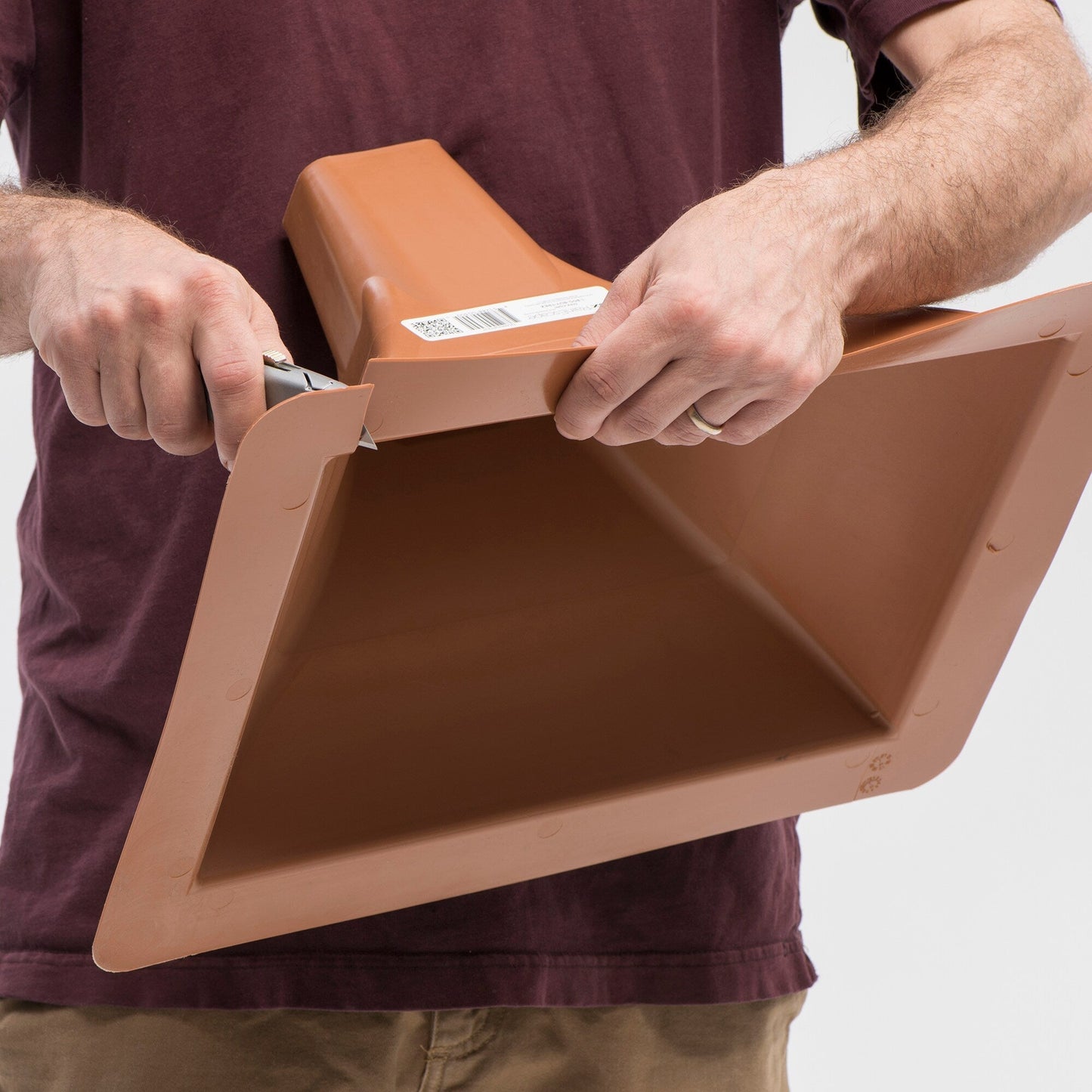 Trex RainEscape 13-1/2-in x 17-1/2-in Brown Under Deck Ceiling Downspout