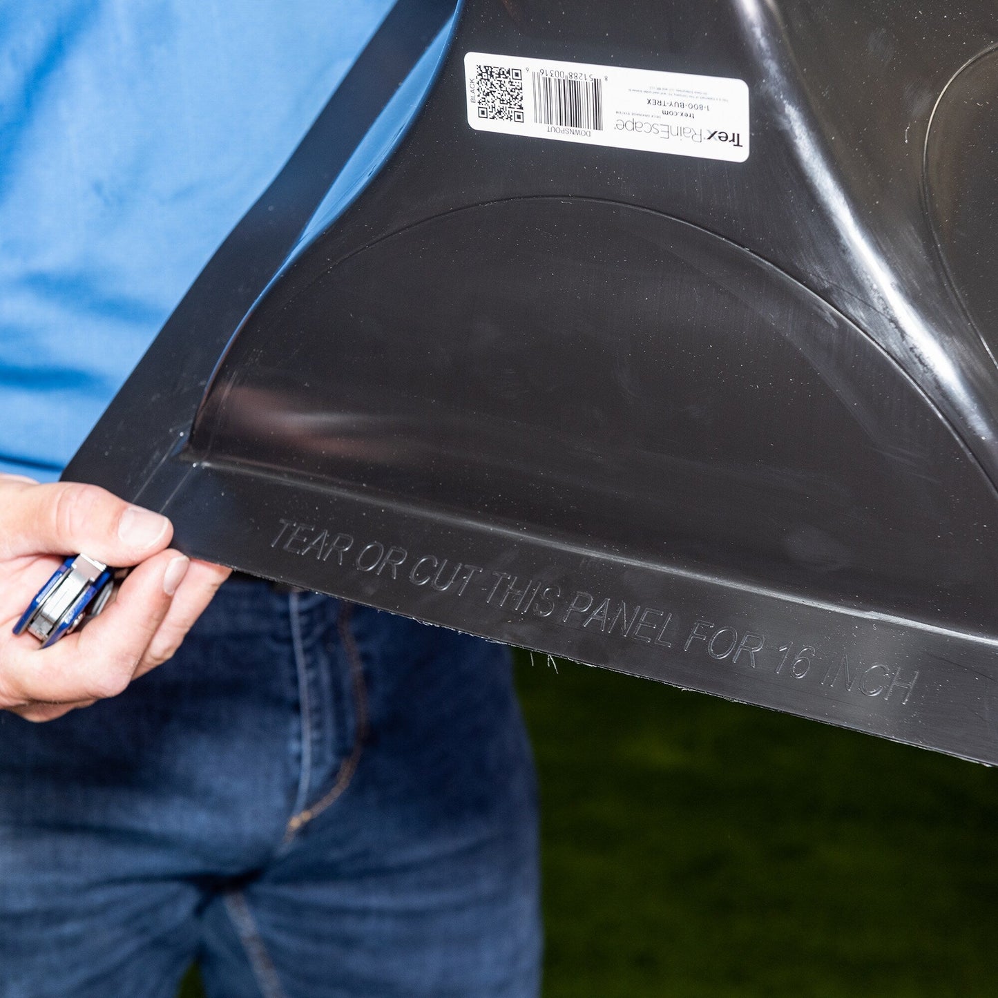 Trex RainEscape 16-in x 12-in Black Under Deck Ceiling Downspout
