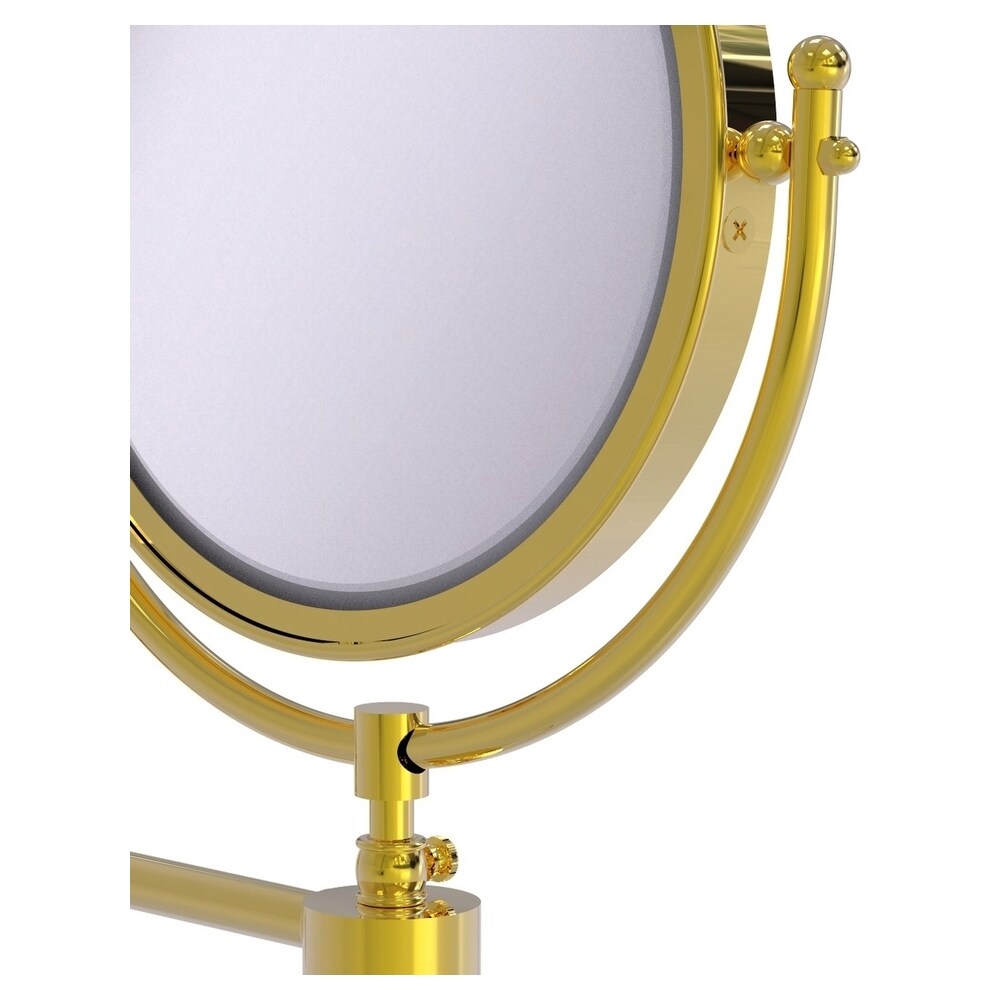 Allied Brass Soho 8-in x 15-in Polished Brass Double-Sided Magnifying Wall-Mounted Vanity Mirror