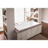 Ascot II 66 in. Acrylic Reversible Drain Rectangular Drop-In Whirlpool Bathtub with Heater in White